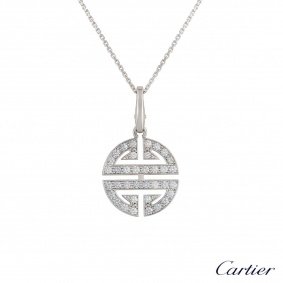 Cartier 18k White Gold Diamond Symbols Pendant 0.63ct G/VS